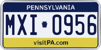 PA license plate MXI0956