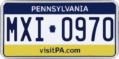 PA license plate MXI0970