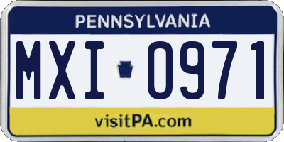 PA license plate MXI0971