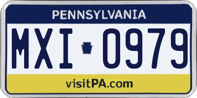 PA license plate MXI0979
