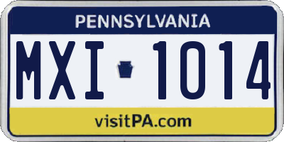 PA license plate MXI1014