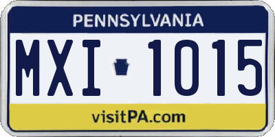 PA license plate MXI1015