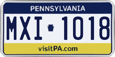 PA license plate MXI1018