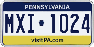 PA license plate MXI1024