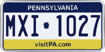PA license plate MXI1027