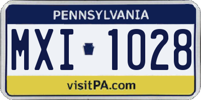 PA license plate MXI1028