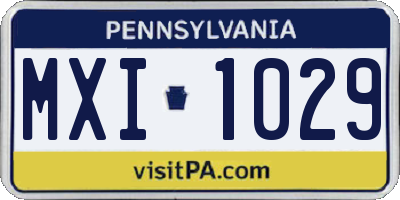 PA license plate MXI1029