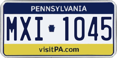PA license plate MXI1045