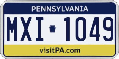 PA license plate MXI1049