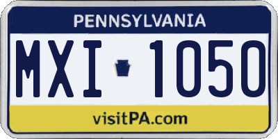 PA license plate MXI1050