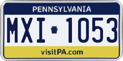PA license plate MXI1053