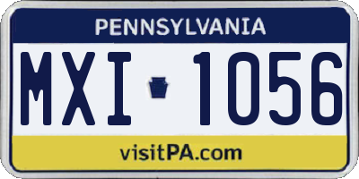PA license plate MXI1056