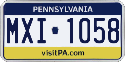 PA license plate MXI1058