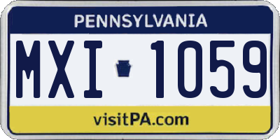 PA license plate MXI1059
