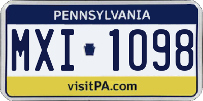 PA license plate MXI1098