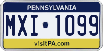 PA license plate MXI1099