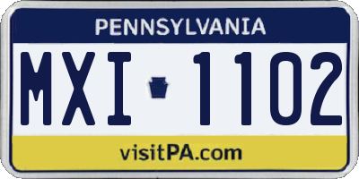 PA license plate MXI1102