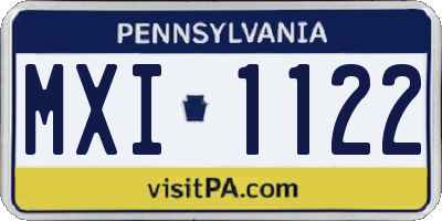 PA license plate MXI1122