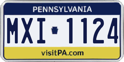 PA license plate MXI1124