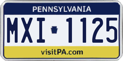 PA license plate MXI1125