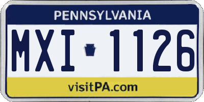 PA license plate MXI1126