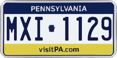 PA license plate MXI1129