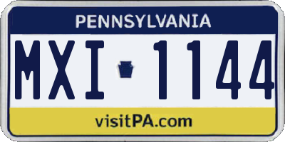 PA license plate MXI1144