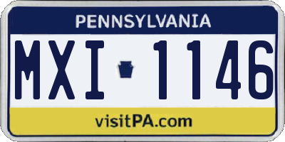 PA license plate MXI1146