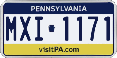 PA license plate MXI1171