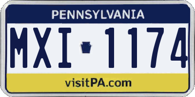 PA license plate MXI1174