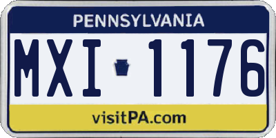 PA license plate MXI1176
