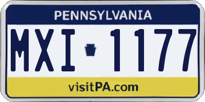 PA license plate MXI1177