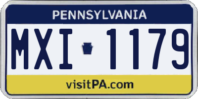 PA license plate MXI1179