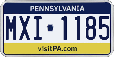 PA license plate MXI1185