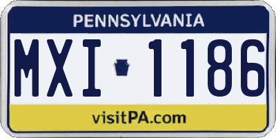 PA license plate MXI1186