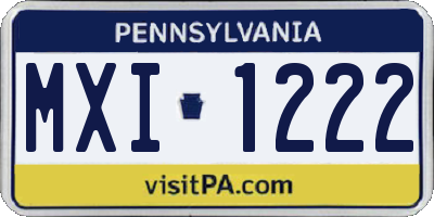 PA license plate MXI1222