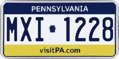 PA license plate MXI1228