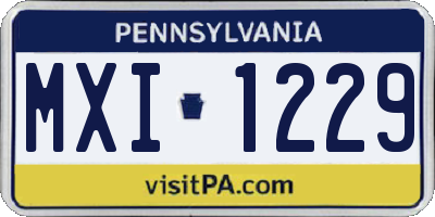 PA license plate MXI1229