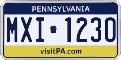 PA license plate MXI1230