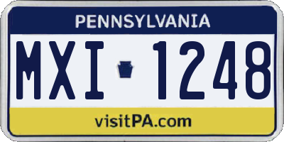 PA license plate MXI1248