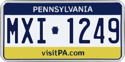 PA license plate MXI1249