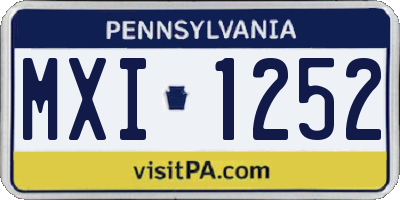PA license plate MXI1252