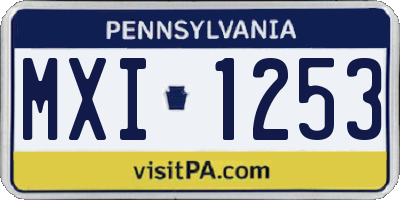 PA license plate MXI1253
