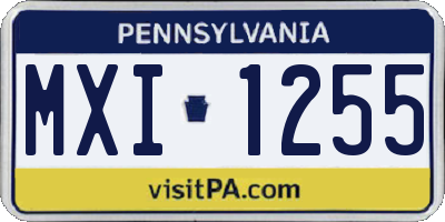 PA license plate MXI1255