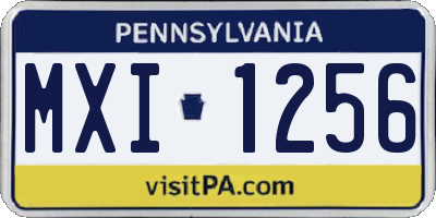 PA license plate MXI1256