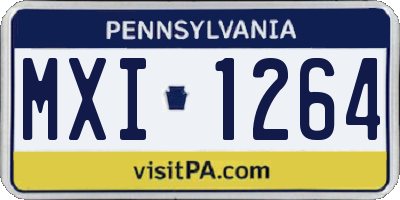 PA license plate MXI1264