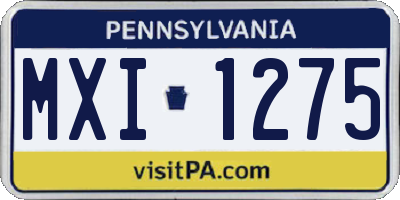 PA license plate MXI1275