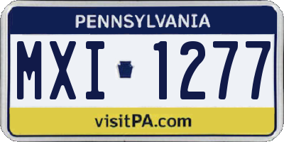 PA license plate MXI1277