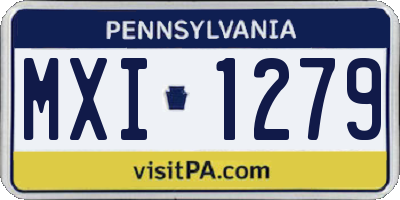 PA license plate MXI1279