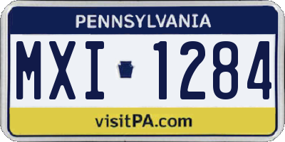 PA license plate MXI1284